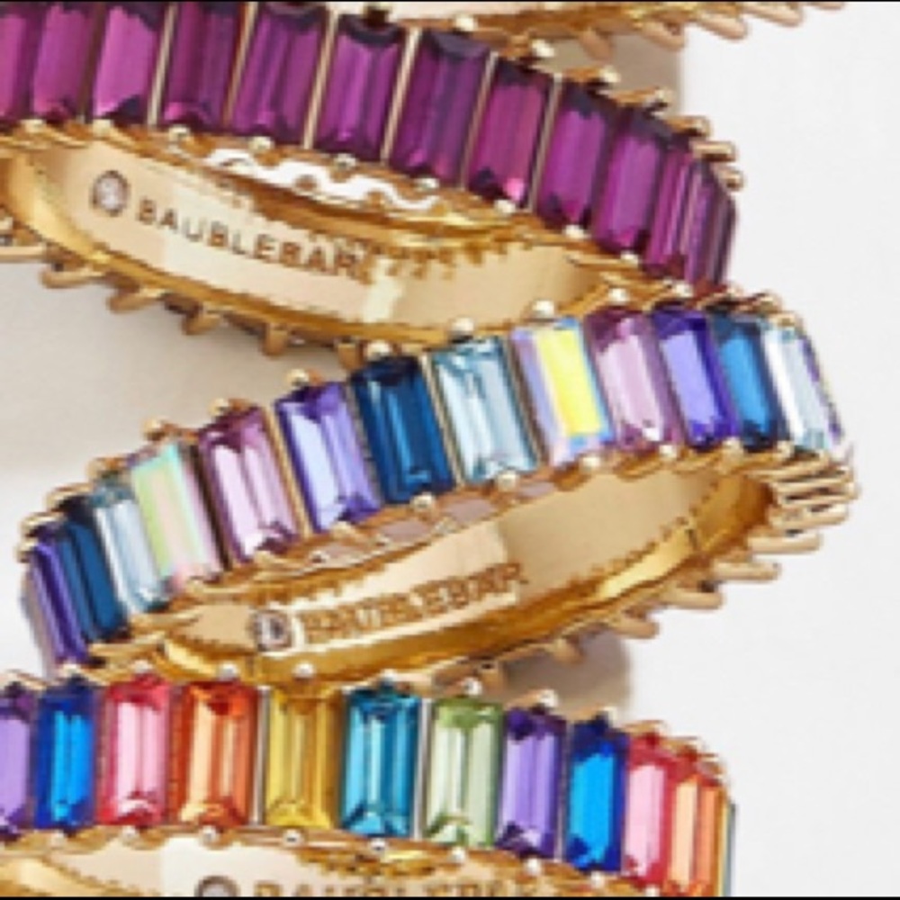 - Baublebar mini Alidia rings. Size 9. Ombré blue